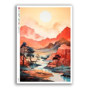 VIEWS-0217. Carta di Riso paesaggi per decoupage