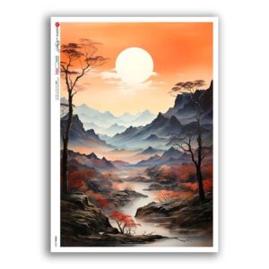 VIEWS-0220. Carta di Riso paesaggi per decoupage