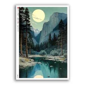 VIEWS-0225. Carta di Riso paesaggi per decoupage