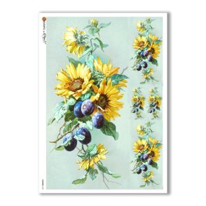 FLOWERS-0140. Carta di riso fiori per decoupage.