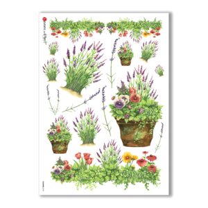 FLOWERS-0137. Carta di riso fiori per decoupage.