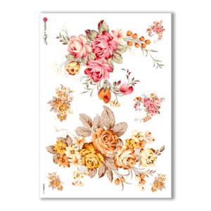 FLOWERS-0141. Carta di riso fiori per decoupage.