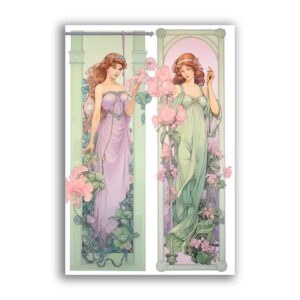 GF-ART NOUVEAU-042. Carta di riso grande formato