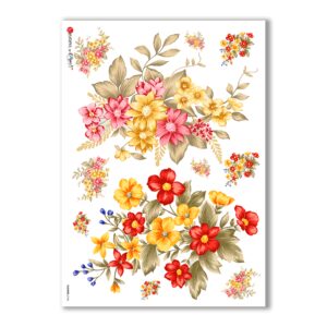 FLOWERS-0144. Carta di riso fiori per decoupage.