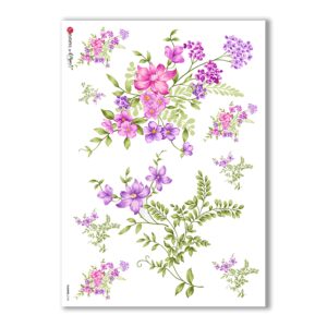 FLOWERS-0145. Carta di riso fiori per decoupage.