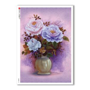 FLOWERS-0152. Carta di riso fiori per decoupage.