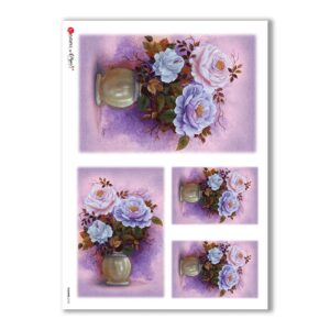 FLOWERS-0153. Carta di riso fiori per decoupage.