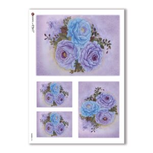 FLOWERS-0154. Carta di riso fiori per decoupage.
