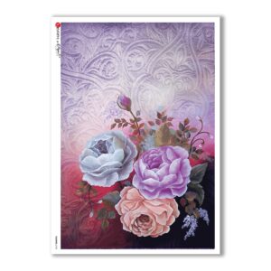 FLOWERS-0155. Carta di riso fiori per decoupage.
