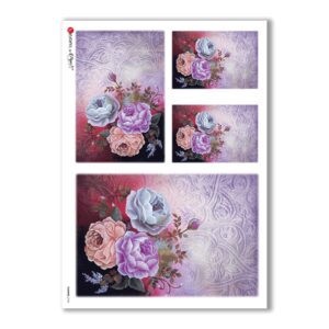 FLOWERS-0156. Carta di riso fiori per decoupage.
