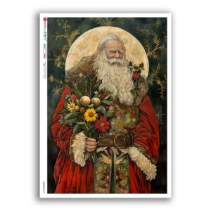 CHRISTMAS-0367. Carta di riso vittoriana Natale per decoupage.