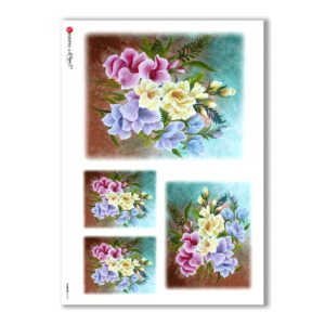FLOWERS-0162. Carta di riso fiori per decoupage.