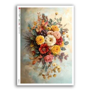 FLOWERS-0427. Carta di riso fiori per decoupage.