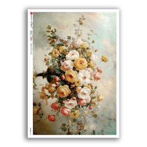 FLOWERS-0428. Carta di riso fiori per decoupage.