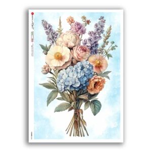 FLOWERS-0434. Carta di riso fiori per decoupage.