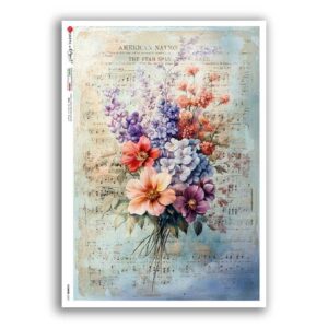 FLOWERS-0437. Carta di riso fiori per decoupage.