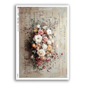 FLOWERS-0438. Carta di riso fiori per decoupage.