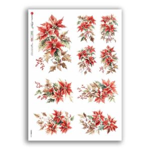 FLOWERS-0441. Carta di riso fiori per decoupage.
