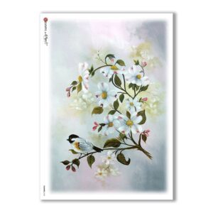 FLOWERS-0165. Carta di riso fiori per decoupage.
