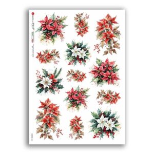 FLOWERS-0442. Carta di riso fiori per decoupage.
