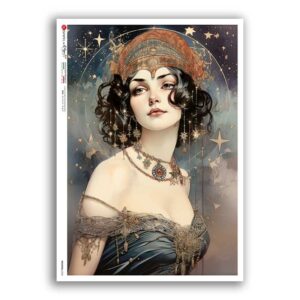 NOUVEAU-0068. Carta di riso art nouveau per decoupage.