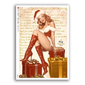 PINUP-0052. Carta di riso pin-up per decoupage.