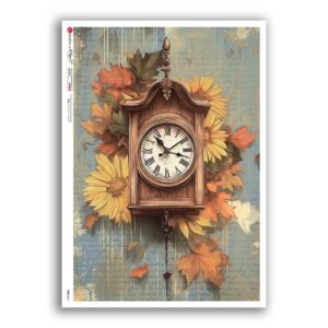 TIME-0061. Carta di riso orologi per decoupage.