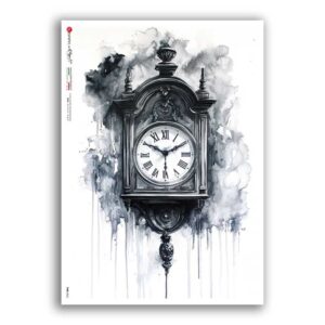 TIME-0062. Carta di riso orologi per decoupage.