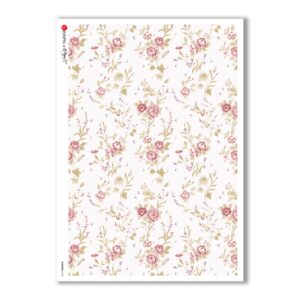 FLOWERS-0174. Carta di riso vittoriana fiori per decoupage.