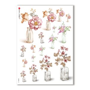 FLOWERS-0187. Carta di riso fiori per decoupage.