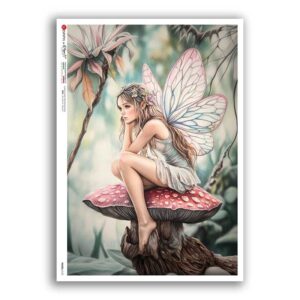 FAIRIES-0125. Carta di riso fate per decoupage.
