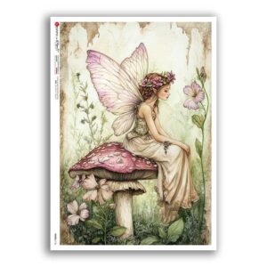 FAIRIES-0126. Carta di riso fate per decoupage.