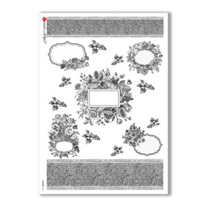 FLOWERS-0190. Carta di riso vittoriana fiori per decoupage.
