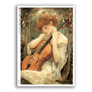 NOUVEAU-0069. Carta di riso art nouveau per decoupage.