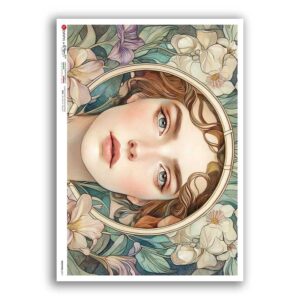 NOUVEAU-0071. Carta di riso art nouveau per decoupage.
