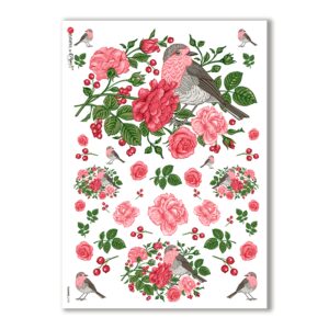 FLOWERS-0193. Carta di riso fiori per decoupage.