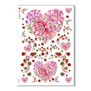 FLOWERS-0194. Carta di riso fiori per decoupage.