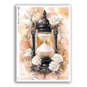 TIME-0064. Carta di riso orologi per decoupage.