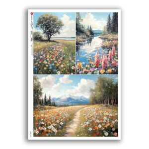 VIEWS-0233. Carta di Riso paesaggi per decoupage