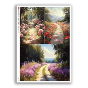VIEWS-0234. Carta di Riso paesaggi per decoupage