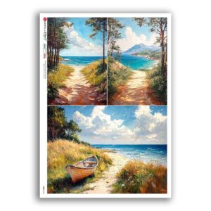 VIEWS-0235. Carta di Riso paesaggi per decoupage