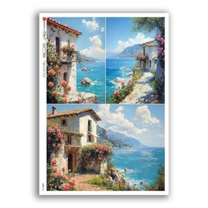 VIEWS-0236. Carta di Riso paesaggi per decoupage