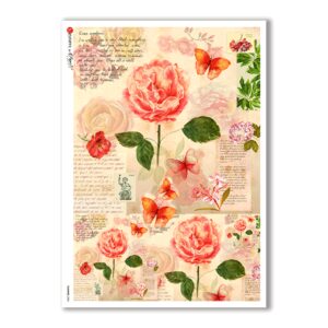 FLOWERS-0201. Carta di riso fiori per decoupage.