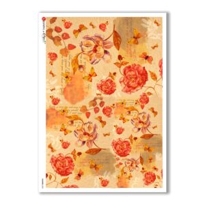 FLOWERS-0202. Carta di riso fiori per decoupage.