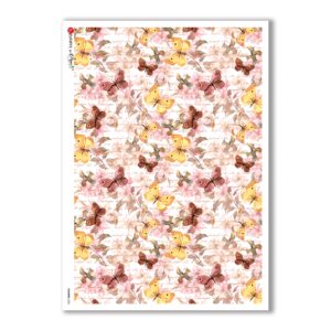 FLOWERS-0206. Carta di riso fiori per decoupage.