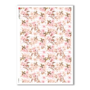 FLOWERS-0207. Carta di riso fiori per decoupage.