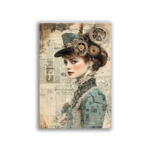 GF-STEAMPUNK-003. Carta di riso grande formato