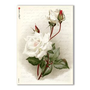 FLOWERS-0208. Carta di riso vittoriana fiori per decoupage.
