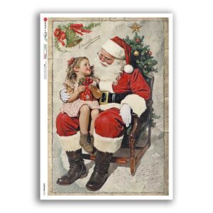 CHRISTMAS-0375. Carta di riso vittoriana Natale per decoupage.