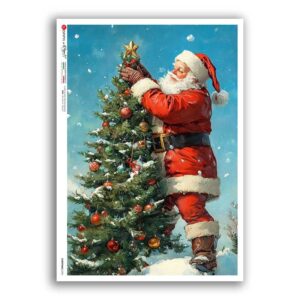 CHRISTMAS-0376. Carta di riso vittoriana Natale per decoupage.
